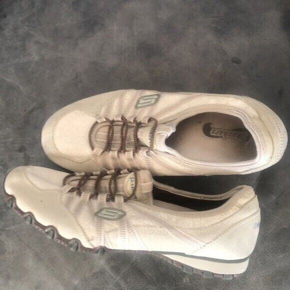 Skechers leather/textile Bungee Slip-On Sneakers off white Size 7 - Picture 4 of 4